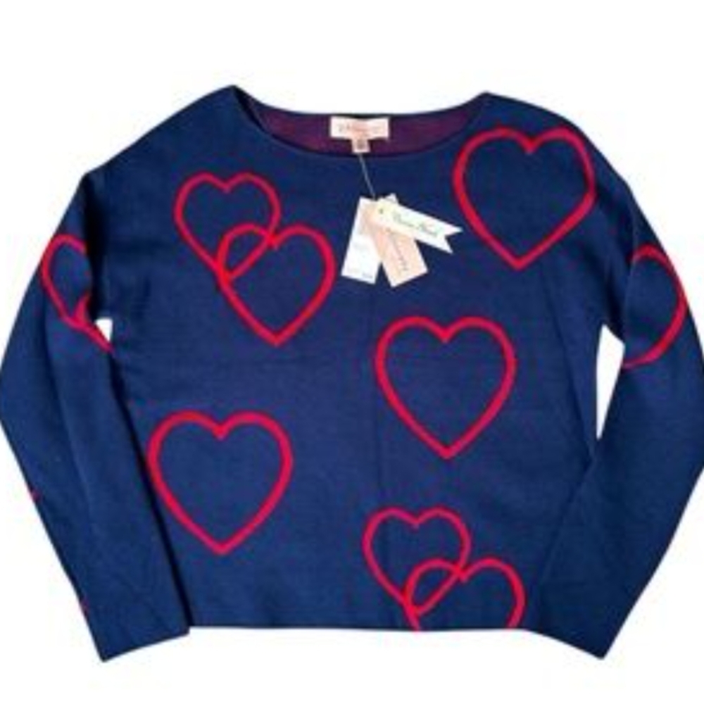 Women's Navy Heart Sweater